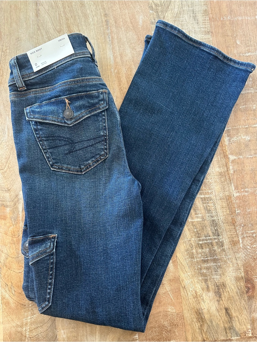 NWT American Eagle Outfitters Dark Indigo Kick Boot Jeans